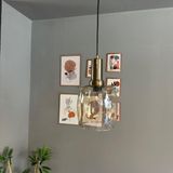 Pearl Cam Bal Rengi Tekli Avize Eskitme Fener Başlık Retro Sarkıt Lamba Salon Aydınlatma