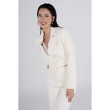 Pearl Kadın Beyaz Kısa Blazer Ceket – Modern ve Şık Tasarım, Dört Mevsim Takım Şıklığını Tamamlayan Özel Parça - Kırık Beyaz - 42