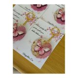 Pearlsavon Kelebek Temalı Gold Zincir Epoksi Anahtarlık – 15’Li Özel Tasarım Set