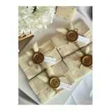 Pearlsavon Kişiye Özel Mühürlü Sabun Kesesi – Doğal Keten, Düğün & Baby Shower Hediyeliği | 10’Lu Set