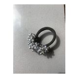 Pearly Handmade Füme Kristal Lastik Saç Tokası