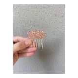 Pearly Handmade Pembe Kristal Mini 4 Cm Tarak Toka