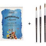 Pebeo 145 Midilli Kılı Suluboya Fırça Seti ve Vox Defter A5 315GR - Karışık-Çok Renkli - standart