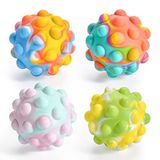 Peboms Pop It Ball, Paskalya Sepeti Doldurucular 3D Gıda Sınıfı Silikon, 3 Yaş Üzeri Çocuklar Yetişkinler için Anti-Anksiyete Sıkma Duyusal Oyuncak (4 Paket)