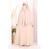 Peçeli Cilbab Model Elbise 6063 Taş