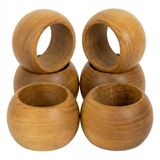 Peçete Halkası Teak Yuvarlak 6 lı Set