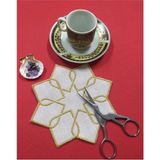 Peçetem Kar Tanesi 6 Adet Etamin Linen Keten Kumaş Gold Kahve Yanı Kokteyl Sunum Peçetesi - Ekru - 32 x 15 cm