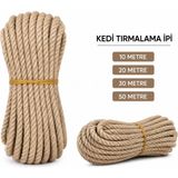 Pechi Kedi Tırmalama İpi %100 Doğal Jüt 6MM 20 METRE Uzun Süreli Kullanım İçin Tasarlanmış - 20m