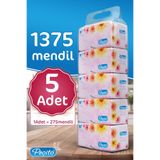 Peçito Premium Çift Katlı Pratik Mendil – Toplam 1375 Adet, 5 Paket (275 MENDİL/PAKET)