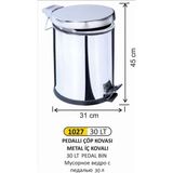 Pedallı Çöp Kovası 18 Lt Metal Iç Kovalı - Gri - 30LT