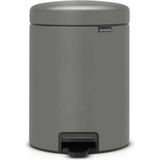 Pedallı Çöp Kovası Paslanmaz Çelik 10 Yıl Garantili Brabantia Newıcon Concrete Grey Pedallı Çöp Kutusu 5l Bra 126284 Bkmdizayn