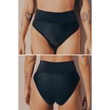 Peddon Regl Dönemine Özel Konforlu Pedkini Mayo Altı Eco Friendly Swimwear Süper Emici Yüksek Bel Bikini Altı Siyah Regl Mayosu - 2XS