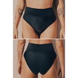 Peddon Regl Dönemine Özel Konforlu Pedkini Mayo Altı Eco Friendly Swimwear Süper Emici Yüksek Bel Bikini Altı Siyah Regl Mayosu