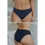 Peddon Regl Dönemine Özel Konforlu Pedkini Mayo Altı Süper Emici Düşük Bel Bikini Altı Lacivert Regl Mayosu - 2XS