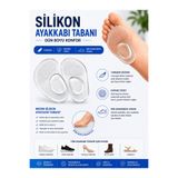Peddy 2'li Silikon Ark Destekli Kaydırmaz Jel Ayakkabı Taban Pedi Nasır Koruma Destekli