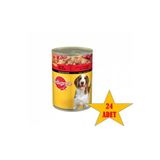 Pedigree sığır etli ve ciğerli Yetişkin Köpek Konserve Yaş Maması 24x400 gr