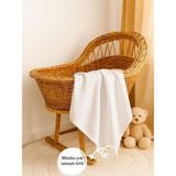 Pedimu Müslin Örtü – Müslin Bebek Battaniyesi – Unisex – Düz – 75×75 cm - Beyaz