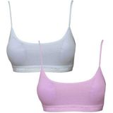 Pedli Ip Askili Beyaz Ve Pembe Bustiyer 2 Adet
