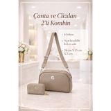 PefyBaby Orta Boy 4 Bölmeli Yumuşak Deri Kolon Askılı Kadın Çapraz Omuz Çantası