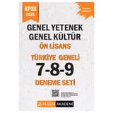 Pegem Akademi Yayıncılık 2026 KPSS Genel Yetenek Genel Kültür Ön Lisans Tamamı Çözümlü Türkiye Geneli 7-8-9 (3'lü Deneme Seti
