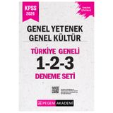 Pegem Akademi Yayıncılık 2026 KPSS Genel Yetenek Genel Kültür Tamamı Çözümlü Türkiye Geneli 1-2-3 (3'lü Deneme Seti)