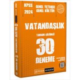 Pegem Akademi Yayıncılık KPSS 2024 Genel Kültür Vatandaşlık 30 Tam Çözümlü Deneme Kitabı Ciltsiz