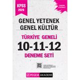 Pegem Yayınları 2026 KPSS Genel Yetenek Genel Kültür Tamamı Çözümlü Türkiye Geneli 10-11-12 (3&amp;#39;lü Deneme Seti)