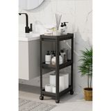 Peggy 3 Katlı Tekerlekli Raf Ünitesi Banyo Mutfak Düzenleyici Raf Modern Depolama Raf - Ahşap Rengi