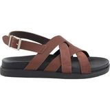 Pegia Deri Çapraz Bantlı Erkek Sandalet 215036 Taba