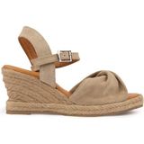 Pegia Dolgu Topuk Espadril Sandalet DG6039 - Sahra