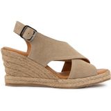 Pegia Dolgu Topuk Espadril Sandalet DG6040 - Deve Tüyü