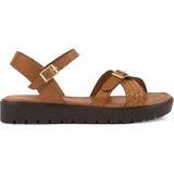 Pegia Hakiki Deri Kadın Sandalet DG6061 - Taba