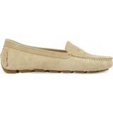 Pegia Hakiki Süet Kadın Loafer Ayakkabı 700907 - Bej
