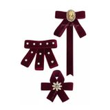 pegu baby collection KRALİÇE CAMEO 3 LÜ BORDO KADİFE ÖZEL SERİ GÜMÜŞ TAŞLI EL YAPIMI BROŞ , İĞNELİ ,ÇANTA GÖMLEK,CEKET 69