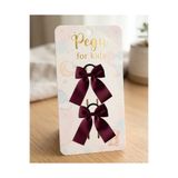 pegu baby collection Minik Düşler Serisi , 2 Lİ BORDO SATEN Kurdele Fiyonk Saç Tokası , LASTİK Toka . Okul Öncesi , okul, ilkokul , çocuk ve genç toka ..