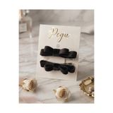 pegu baby collection MİNİK DÜŞLER SERİSİ , 2 Lİ SİYAH KADİFE Kurdele Fiyonk Saç Tokası , PENS Toka . Okul Öncesi , okul, ilkokul , çocuk ve genç toka , düğün nişan kutlama davet abiye ..