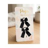 pegu baby collection Minik Düşler Serisi , 2 Lİ SİYAH SATEN Kurdele Fiyonk Saç Tokası , LASTİK Toka . Okul Öncesi , okul, ilkokul , çocuk ve genç toka ..