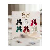 pegu baby collection Minik Düşler Serisi , 6 LI SATEN Kurdele Fiyonk Saç Tokası , LASTİK Toka . Okul Öncesi , okul, ilkokul , çocuk ve genç toka ..