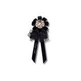 pegu baby collection SHİNE SERİ SİYAH KURDELE BROŞ,OKUL İŞ , GÖMLEK CEKET YAKA ÇİÇEK