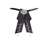 pegu baby collection TAŞLI, SİYAH SATEN,KRAVAT YAKA ÇİÇEĞİ,YAKA BROŞ,Okul,çanta,şal,gömlek Aksesuar