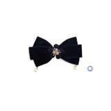 pegu baby collection TAŞLI,NAKIŞ ÇİÇEKLİ İNCİLİ SİYAH KADİFE ÖZEL TASARIM OTOMATİK TOKA