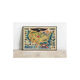 Pegziz 2. Dünya Savaşı Amerika Haritası Sanatsal Duvar Dekorasyon Poster 60X90cm.