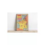 Pegziz 2. Dünya Savaşı Fransa Haritası Sanatsal Duvar Dekorasyon Poster 60X90cm.