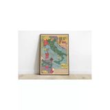 Pegziz 2. Dünya Savaşı Italya Haritası Sanatsal Duvar Dekorasyon Poster 60X90cm.
