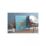 Pegziz Campari Spritz Kokteyl Minimalist Kanvas Tablo - Cafe Dekor - Salon Mutfak İçin Duvar Dekoru