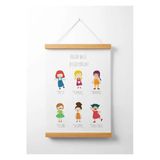 Pegziz Çocuk Odası Ahşap Askılı Bugün Nasıl Hissediyorsun Baskılı Kanvas Duvar Dekorasyonu 40X50cm.