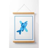 Pegziz Çocuk Odası Ahşap Askılı Hayvan Figürlü X Harfi Baskılı Kanvas Duvar Dekorasyonu 40X50cm.