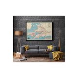 Pegziz Galler 190 Ülke Haritası Sanatsal Duvar Dekorasyon Poster 60X90cm.