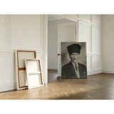 Pegziz Gazi Mustafa Kemal Paşa Kalpaklı Atatürk Kanvas Tablo -Salon Oda Ofis Duvar Dekorasyonu Sanatsal Tablo - 50X70