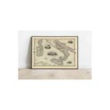 Pegziz Güney Italya 1851 Haritası Sanatsal Duvar Dekorasyon Poster 60X90cm.